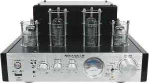 Rockville BluTube SG 70W Tube Amplifier Home Theater Stereo Receiver with Bluetooth, HDMI & Optical, Silver & Black Finish - Perfect for Audiophile Music, Home Theater & Gaming