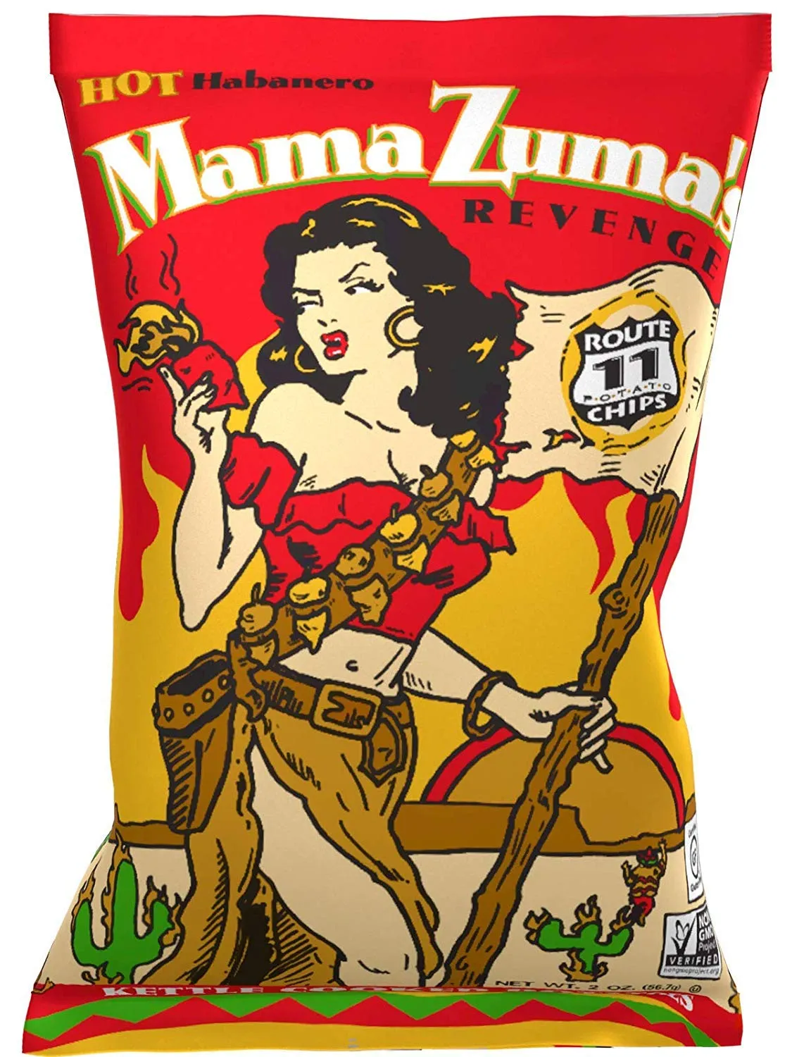 Route 11 Potato Chip : Mama Zuma's Revenge (15 bags (2 oz each)) hot habanero spicy chips