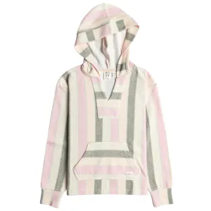 Roxy Youth Feels Like Summer Striped V-Neck Pullover Hoodie