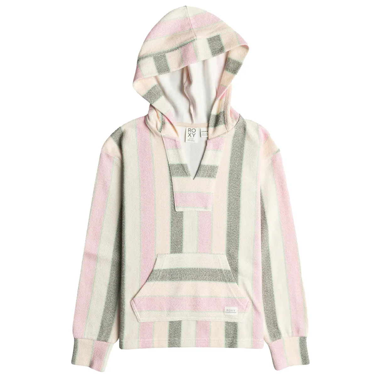 Roxy Youth Feels Like Summer Striped V-Neck Pullover Hoodie