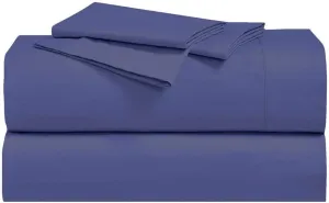 Royal Hotel Bedding Abripedic Crispy Percale Pillowcases, 300-Thread-Count, 2PC Solid Pillow Cases Set, 100% Cotton, Standard, Periwinkle