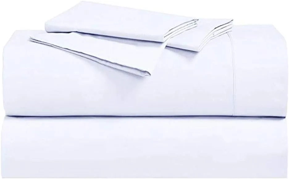 Royal Hotel Bedding Abripedic Crispy Percale Pillowcases, 300-Thread-Count, 2PC Solid Pillow Cases Set, 100% Cotton, Standard, White