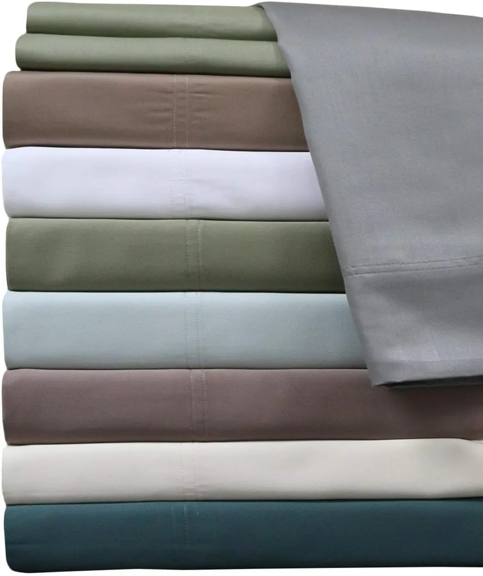 Royal Hotel Bedding ABRIPEDIC Pillowcases, Viscose from Bamboo, Pillowcases Set 600 Thread Count, Silky Soft Pillowcases, Viscose from Bamboo, 2PC Pillow Cases, Standard Size, Gray