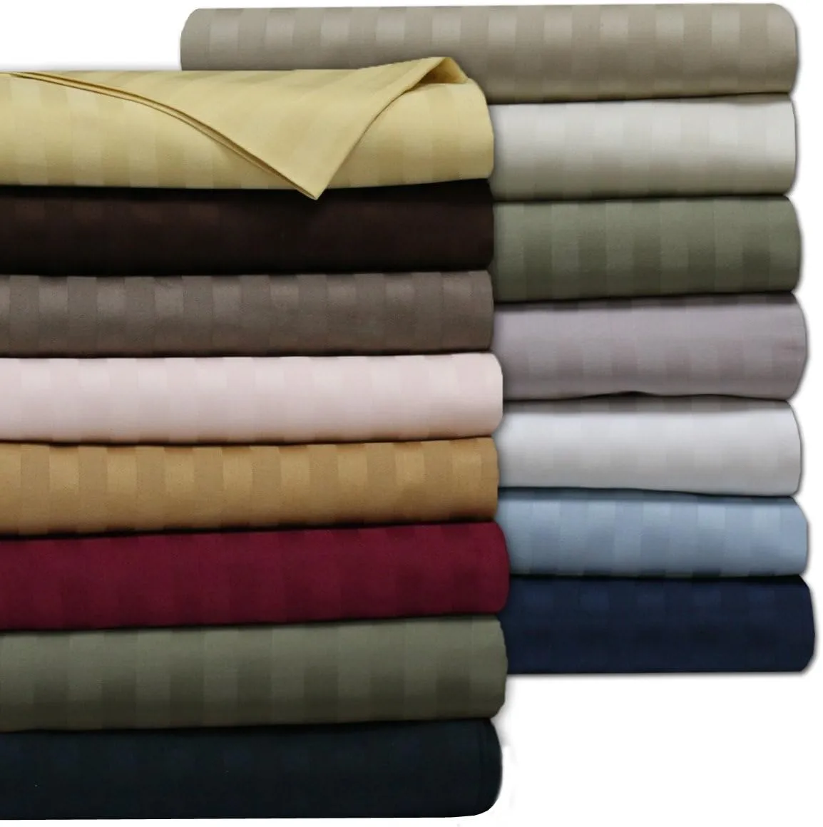 Royal Tradition Damask Striped 600-Thread-Count, 100-Percent Cotton Set of 2 Standard Size Pillow Cases, White
