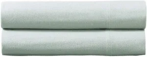 Royal Tradition Heavyweight Flannel, 100 Percent Cotton Standard/Queen Pillow Cases, Set of 2, Sea, Soft Pair of Pillowcases