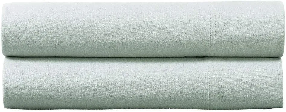 Royal Tradition Heavyweight Flannel, 100 Percent Cotton Standard/Queen Pillow Cases, Set of 2, Sea, Soft Pair of Pillowcases