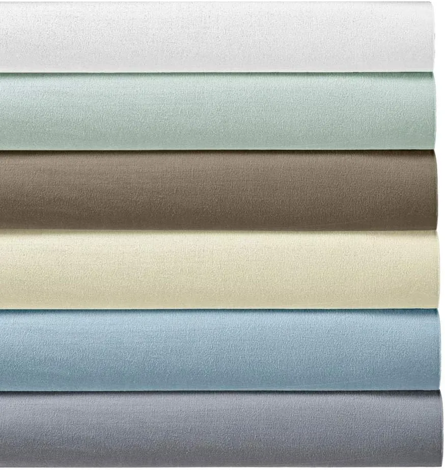 Royal Tradition Heavyweight Flannel, 100 Percent Cotton Standard/Queen Pillow Cases, Set of 2, Sea, Soft Pair of Pillowcases