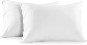 Royal Tradition Solid 600-Thread-Count, 100-Percent Cotton Standard/Queen Size, Set of 2 Pillow Cases, White