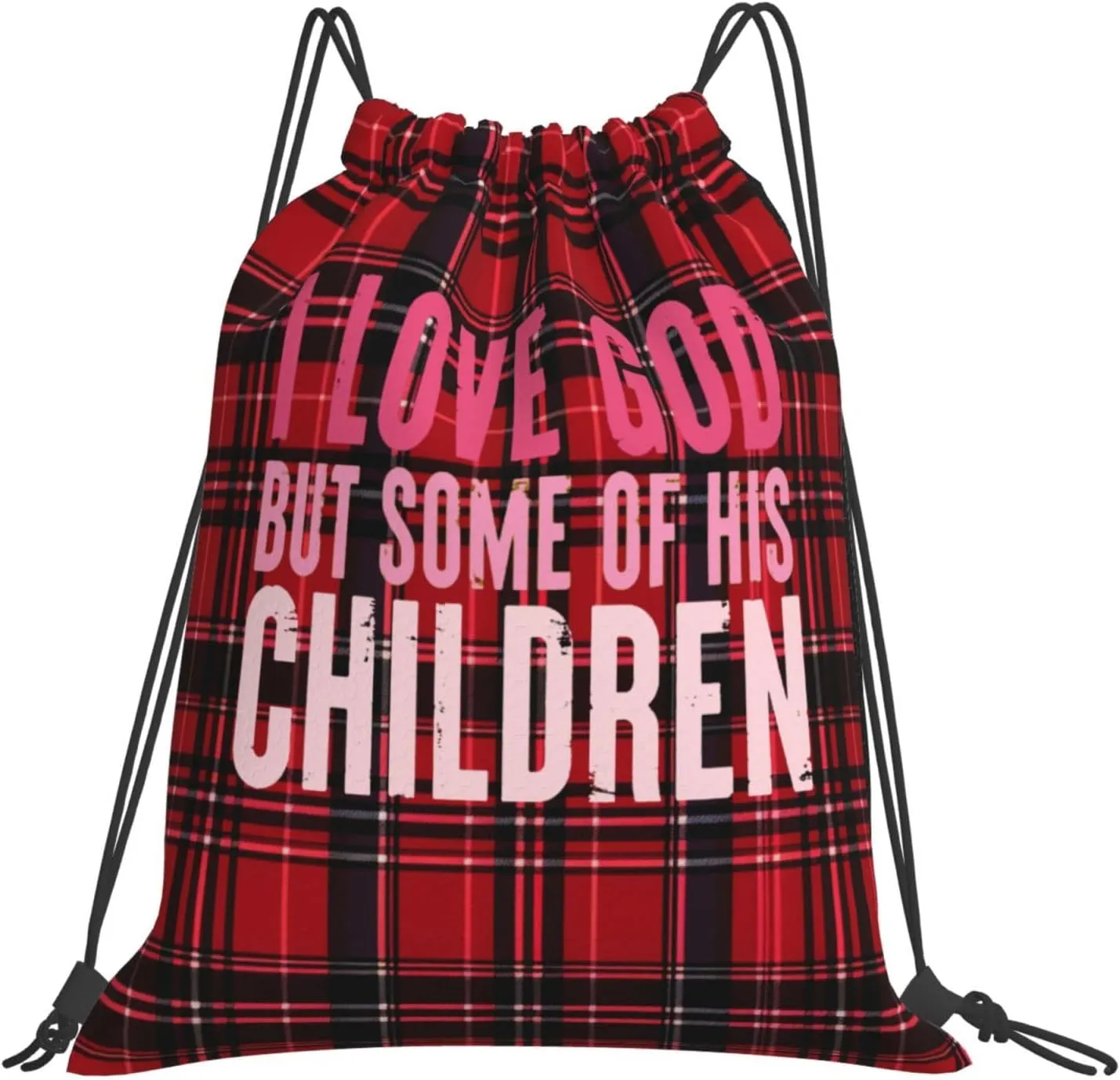 Rqwaaed I Love God But Some Of His Children Get On My Nerves Versatile Drawstring Gym Bag Perfect Workouts Daily Essentials