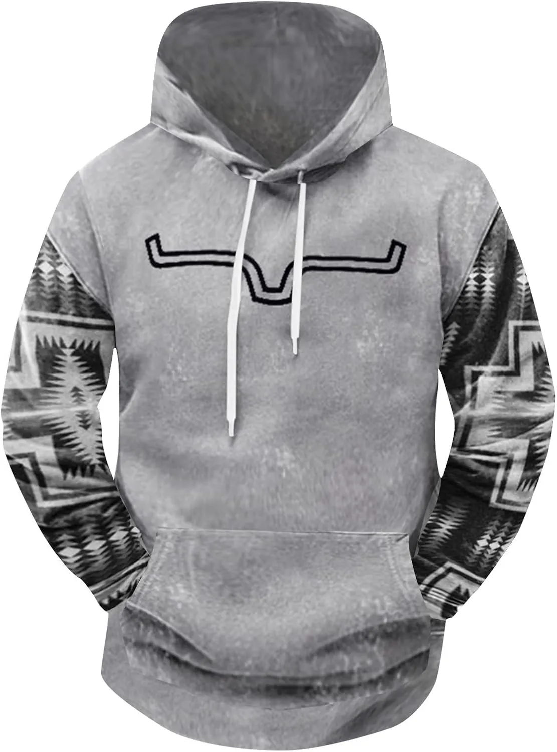 RTTUIOP Graphic Hoodies For Men Cowboy Aztec Ethnic Western Sweatshirts Lightweight Big And Tall Hoodies Pullover With Pocket