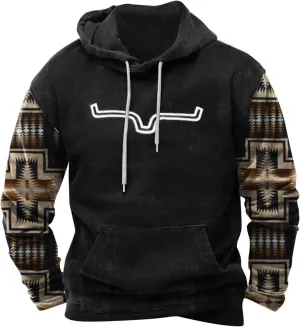 RTTUIOP Graphic Hoodies For Men Cowboy Aztec Ethnic Western Sweatshirts Lightweight Big And Tall Hoodies Pullover With Pocket