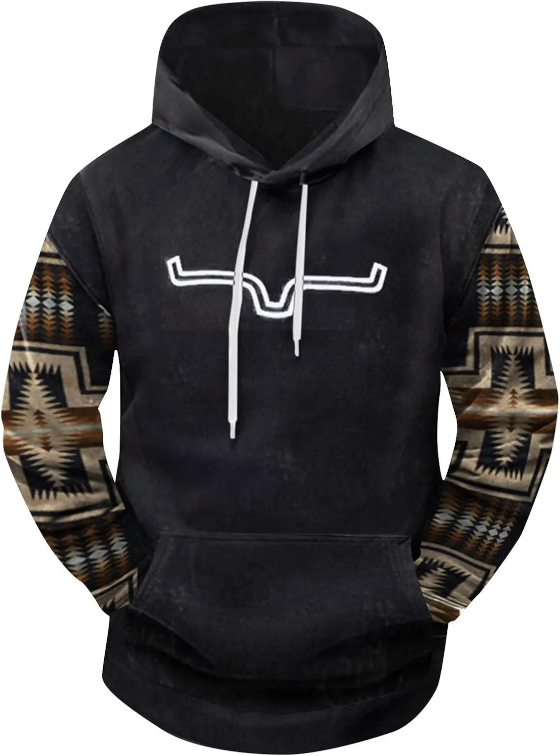 RTTUIOP Graphic Hoodies For Men Cowboy Aztec Ethnic Western Sweatshirts Lightweight Big And Tall Hoodies Pullover With Pocket