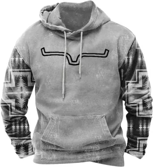 RTTUIOP Graphic Hoodies For Men Cowboy Aztec Ethnic Western Sweatshirts Lightweight Big And Tall Hoodies Pullover With Pocket