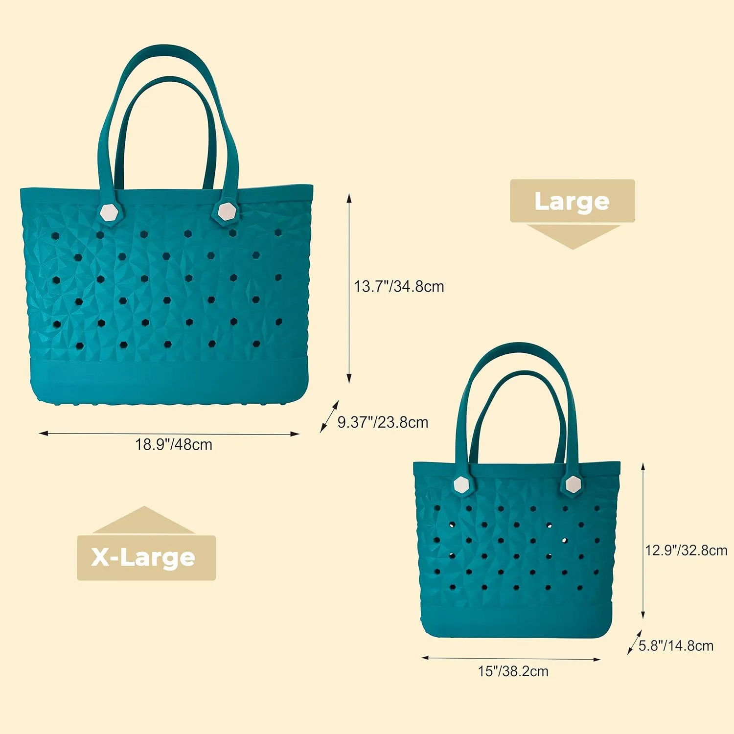 Rubber Beach Bag Waterproof Durable Tote Bag for Beach Sports Pool Modern Rubber Tote