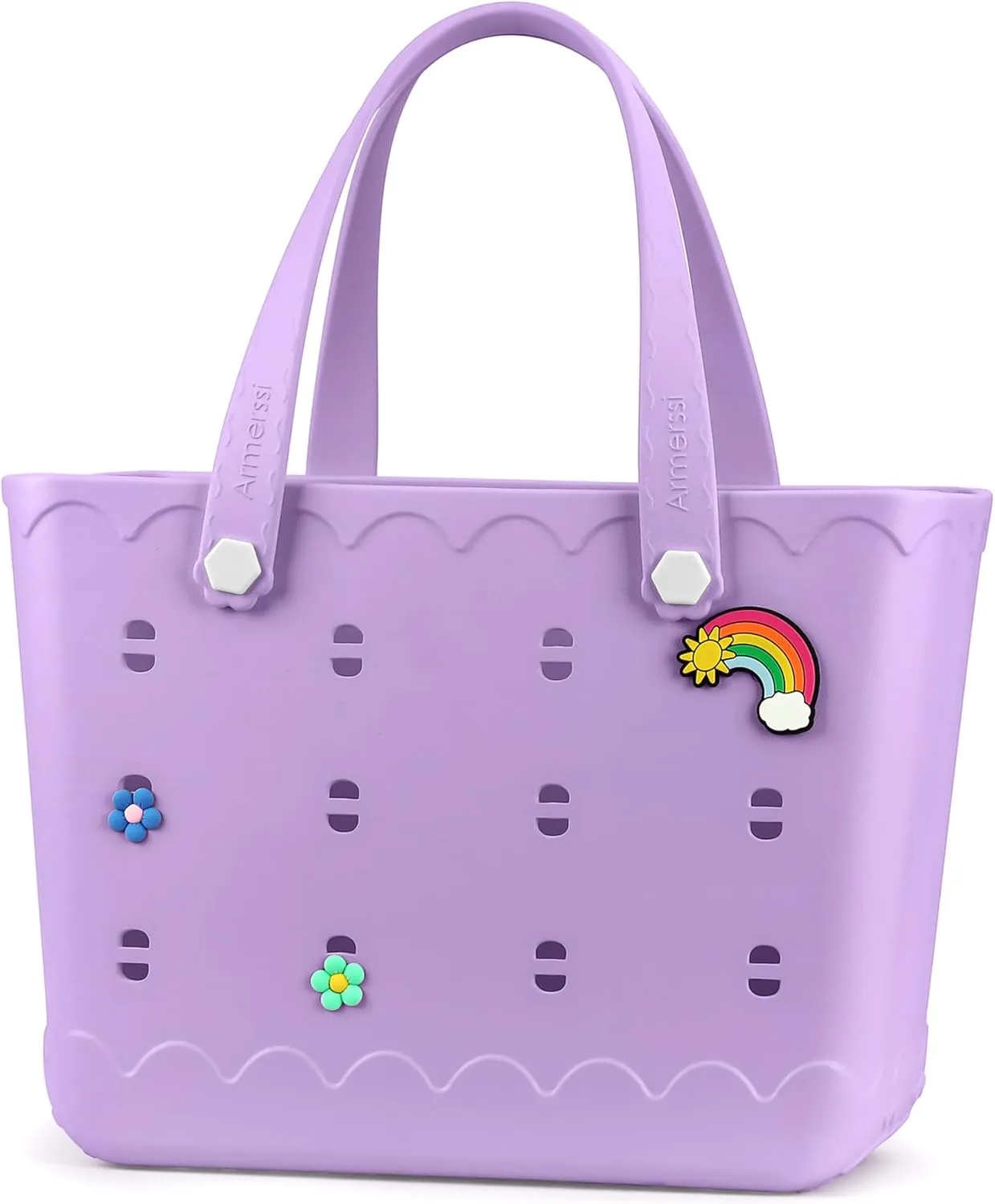 Rubber Beach Bag Waterproof Durable Tote Bag for Beach Sports Pool Modern Rubber Tote