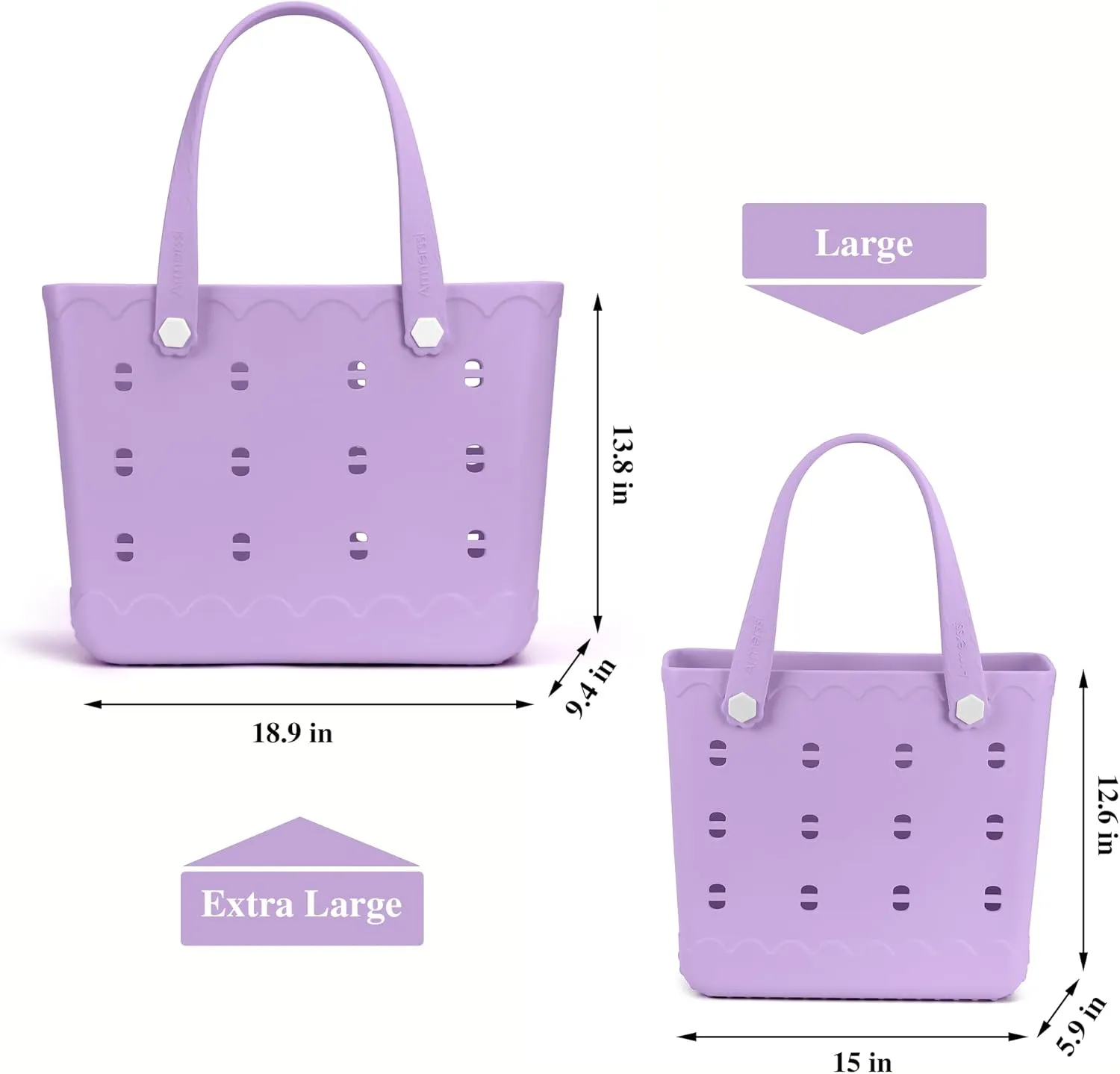 Rubber Beach Bag Waterproof Durable Tote Bag for Beach Sports Pool Modern Rubber Tote