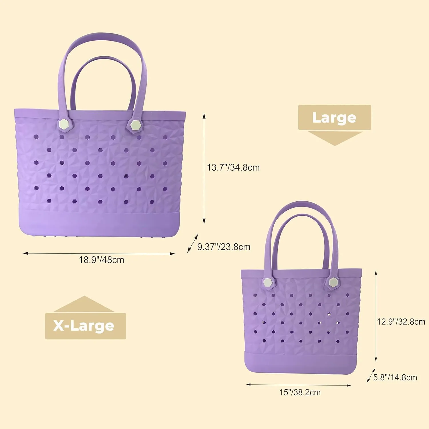 Rubber Beach Bag Waterproof Durable Tote Bag for Beach Sports Pool Modern Rubber Tote