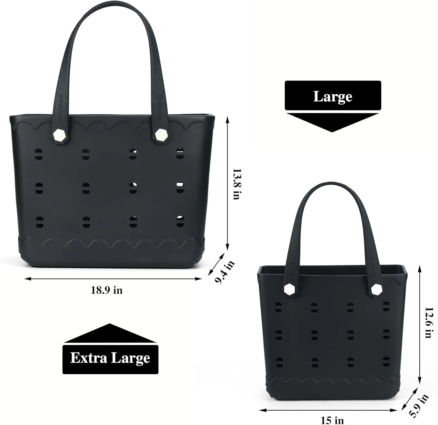 Rubber Beach Bag Waterproof Durable Tote Bag for Beach Sports Pool Modern Rubber Tote