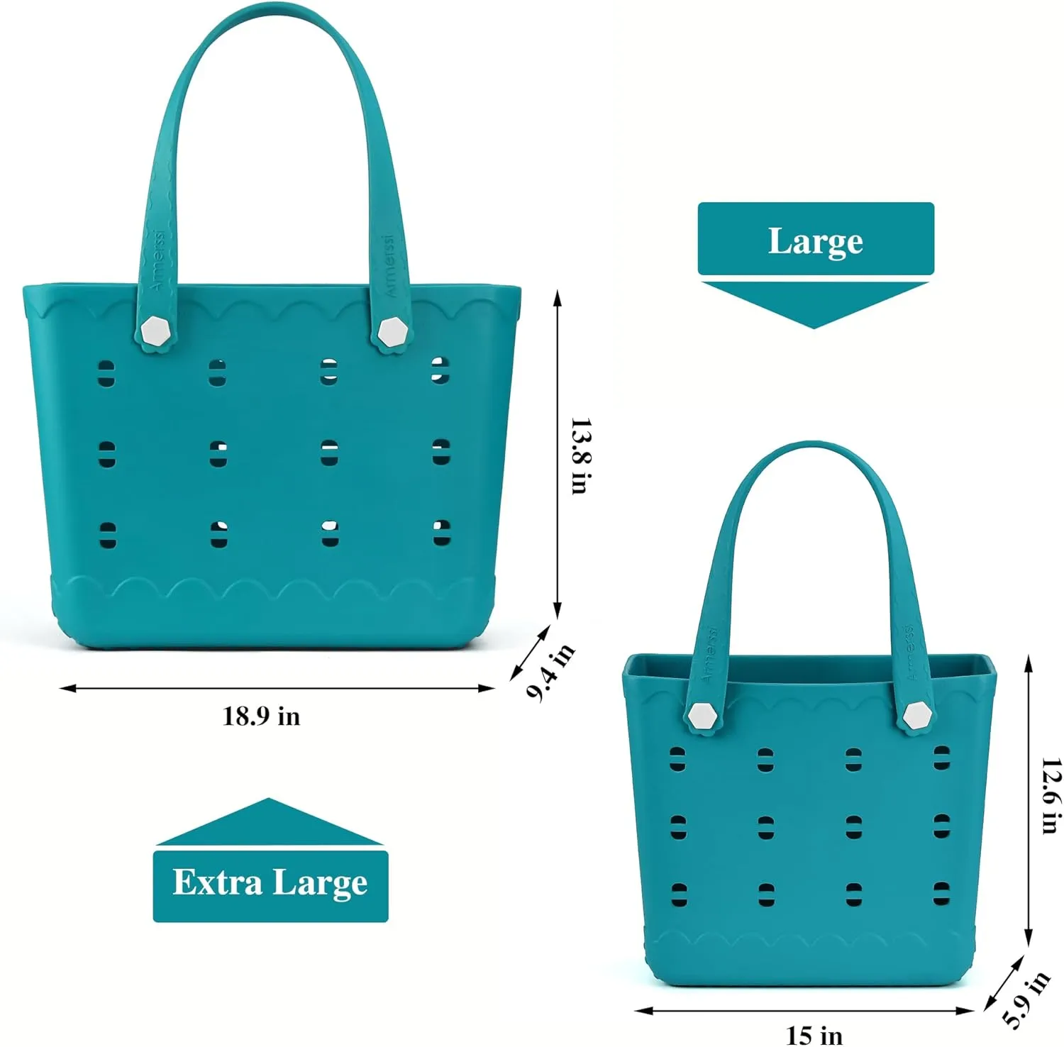 Rubber Beach Bag Waterproof Durable Tote Bag for Beach Sports Pool Modern Rubber Tote