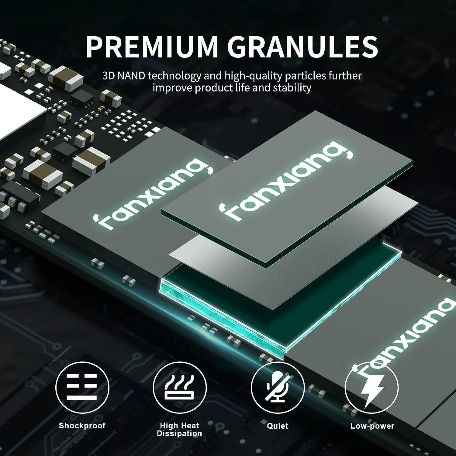 S500 Pro 1TB NVMe SSD, Up to 3500MB/s, M.2 PCIe Gen3x4 2280 Internal Solid State Drive Memory Card, SLC Cache 3D NAND TLC, Compatible with Laptop and PC Desktops