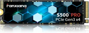 S500 Pro 256GB NVMe SSD M.2 PCIe Gen3x4 2280 Internal Solid State Drive, SLC Cache 3D NAND TLC, Up to 3200MB/s, Compatible with Laptop and PC Desktops(Black)