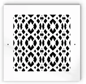 SABA Home Decor Air Vent Cover Grille - Acrylic Fiberglass 12" x 12" Duct Opening (14" x 14" Overall) White Finish Decorative Register Covers for Walls and Ceilings, Charlotte (12" x 12", White)