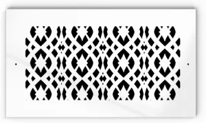 SABA Home Decor Air Vent Cover Grille - Acrylic Fiberglass 8" x 14" Duct Opening (10" x 16" Overall) Decorative Register Covers for Walls and Ceilings, Charlotte (8" x 14" with Screws, White)