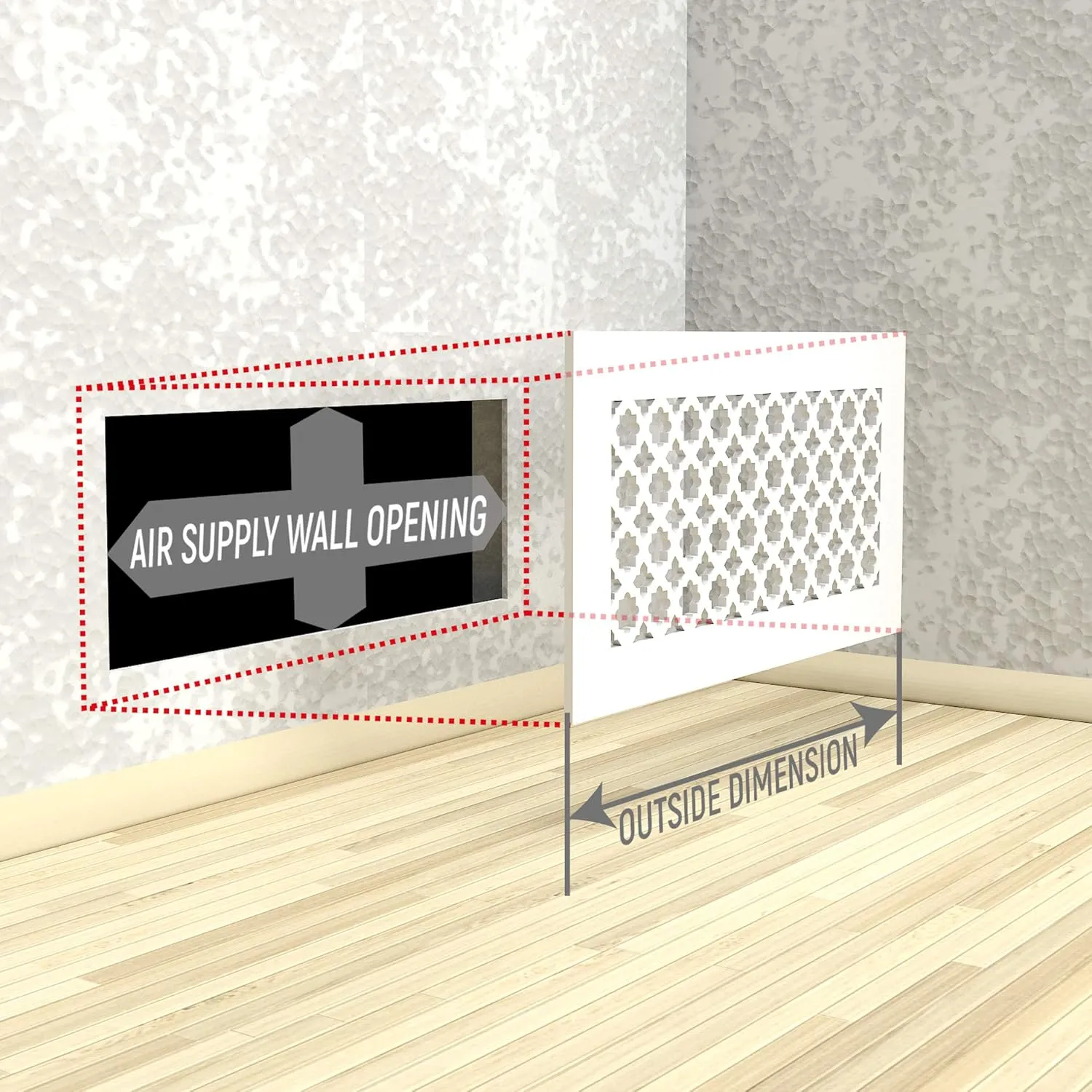 SABA Home Decor Air Vent Cover Grille - Acrylic Plexiglass 6 x 10 Duct Opening, 8 x 12 Overall White Finish Decorative Covers for Walls & Ceilings NOT for Floor USE, Venetian