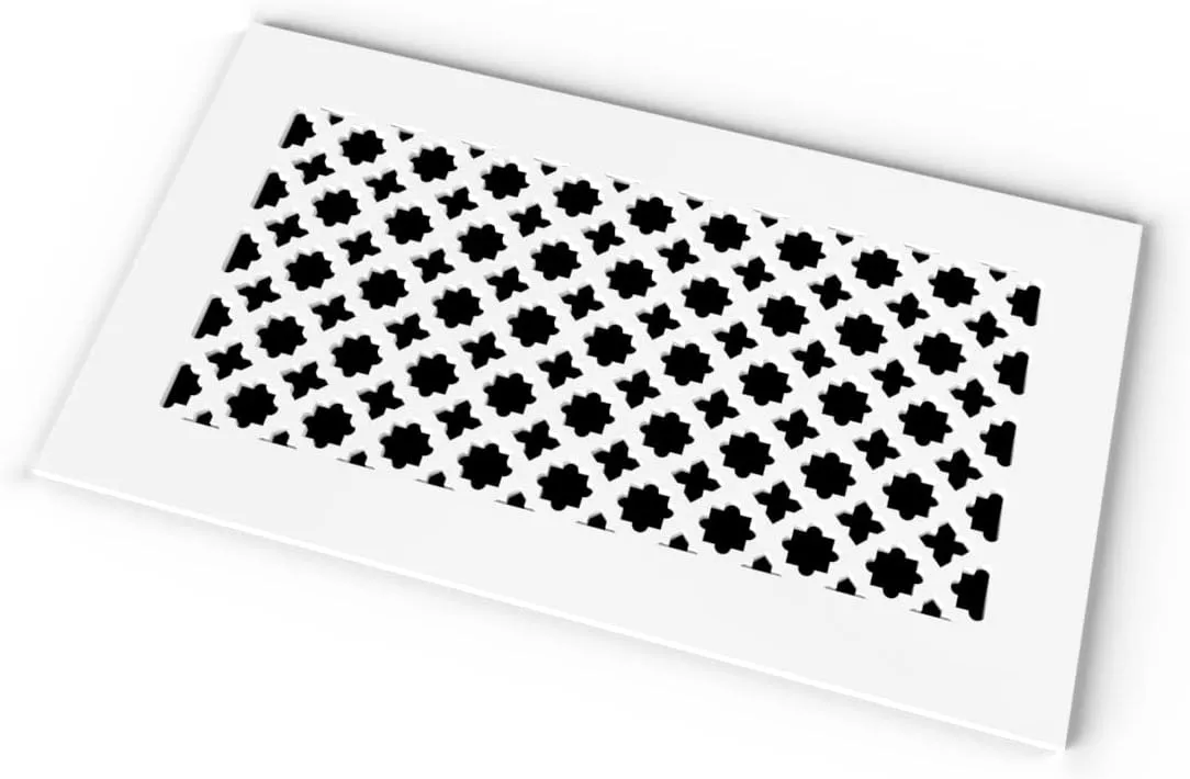 SABA Home Decor Air Vent Cover Grille - Acrylic Plexiglass 6 x 10 Duct Opening, 8 x 12 Overall White Finish Decorative Covers for Walls & Ceilings NOT for Floor USE, Venetian