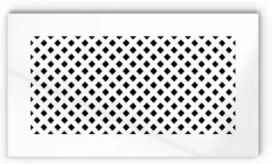 SABA Home Decor Air Vent Cover Grille - Acrylic Plexiglass Return and Register White Finish Decorative Covers for Walls & Ceilings NOT for Floors, Giovanna (4"x10" Duct (6"x12" Overall) Silicone)