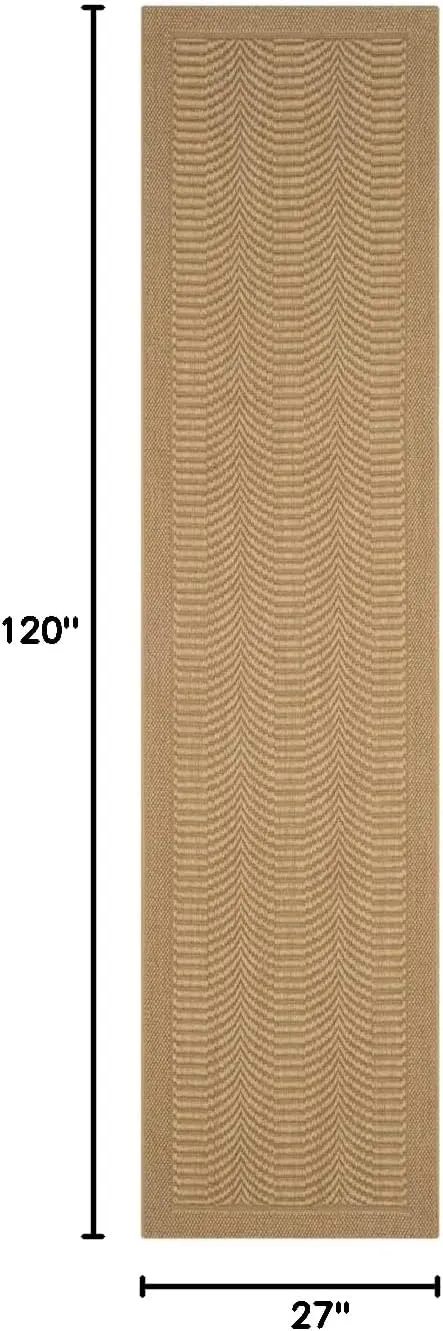 SAFAVIEH Palm Beach Collection Runner Rug - 2'3" x 10', Maize, Sisal & Jute Design, Ideal for High Traffic Areas in Living Room, Bedroom (PAB322M)