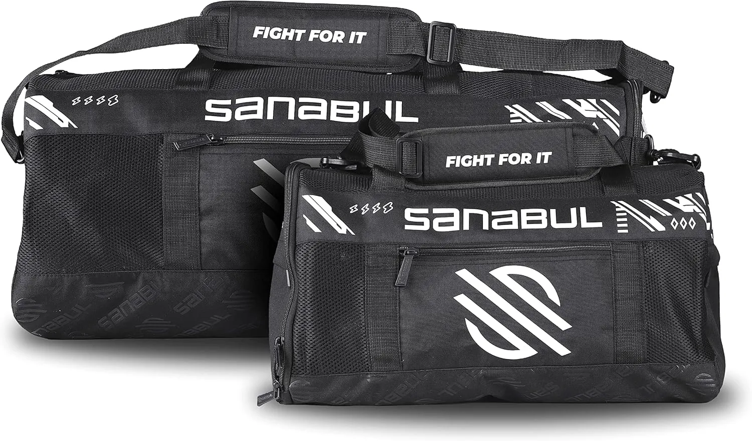Sanabul Lab Series Mesh Duffel Martial Arts Equipment Bag for BJJ MMA Boxing Gear Kickboxing Gloves Gym Bag - Black/White, Standard