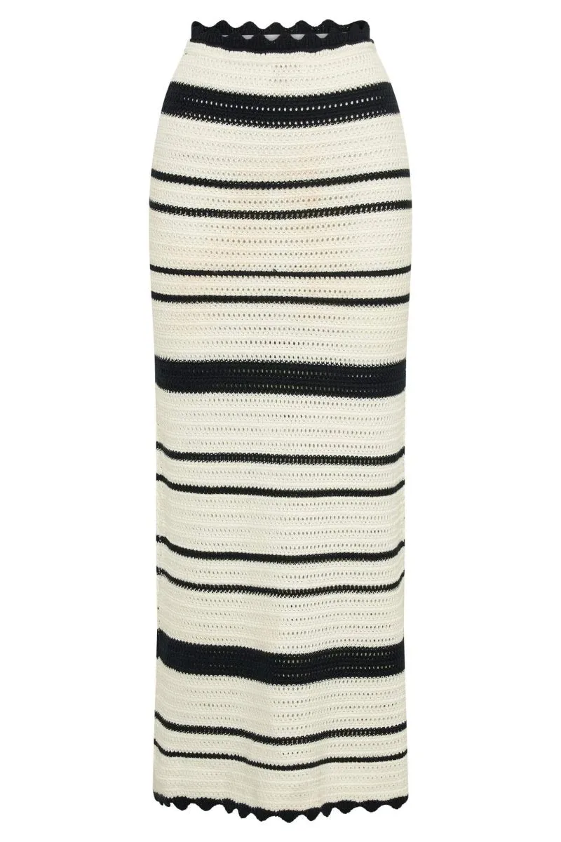 Sandra Crochet Stripe Set | White | Beach | Cotton