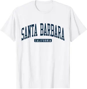 Santa Barbara California CA College University Style Navy T-Shirt