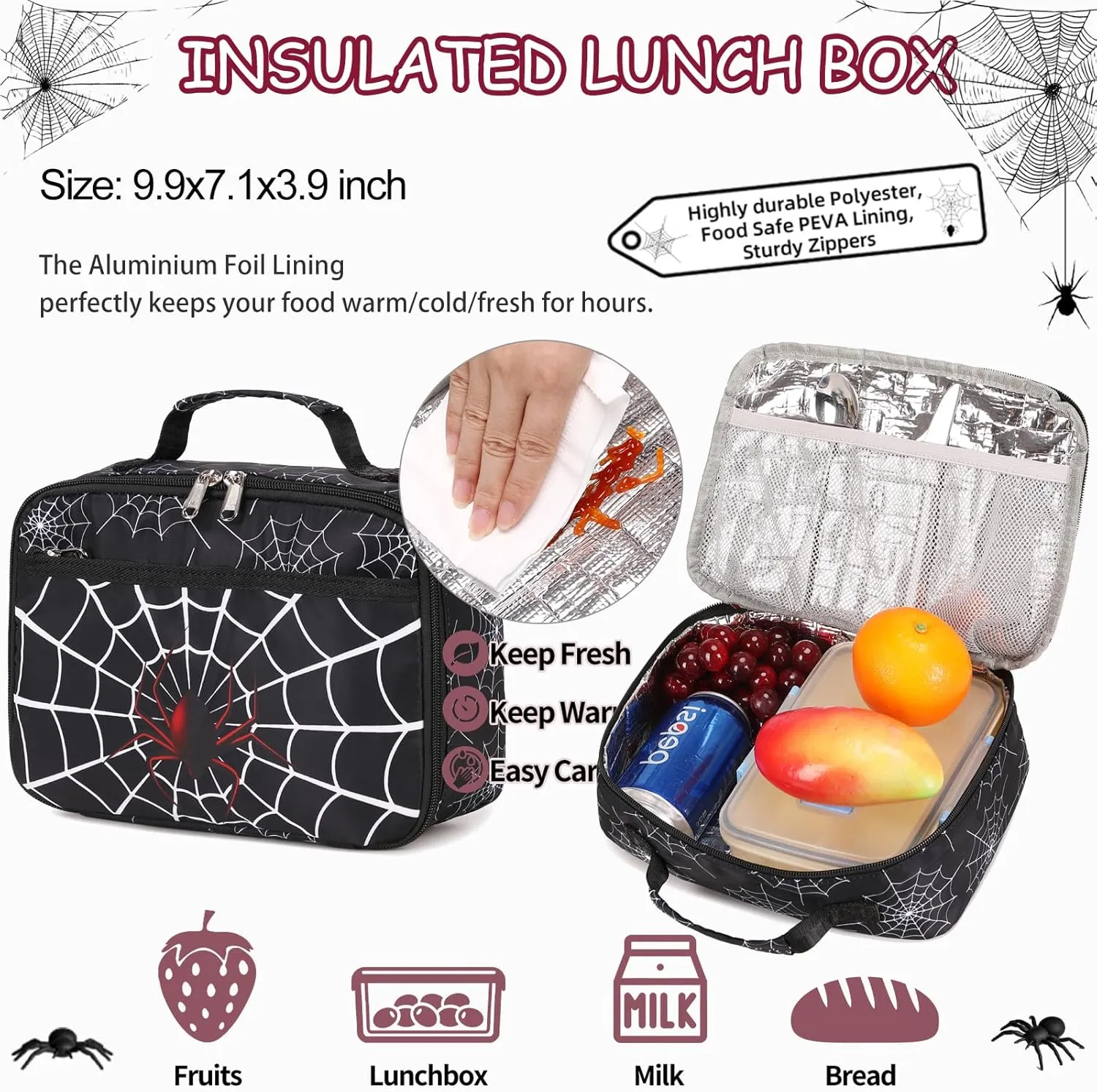 School Backpack for Boys Girls, Teens Bookbag with Lunch Box Set Kids Backpack Elementary Middle Teens School Bag