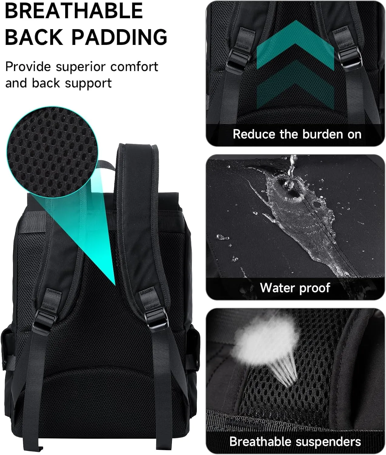 School Backpack Waterproof 15.6" Laptop Backpack Casual Suitable For Fitness Sports Travel Hiking Commuting Class College High Middle School Backpack For Men Women