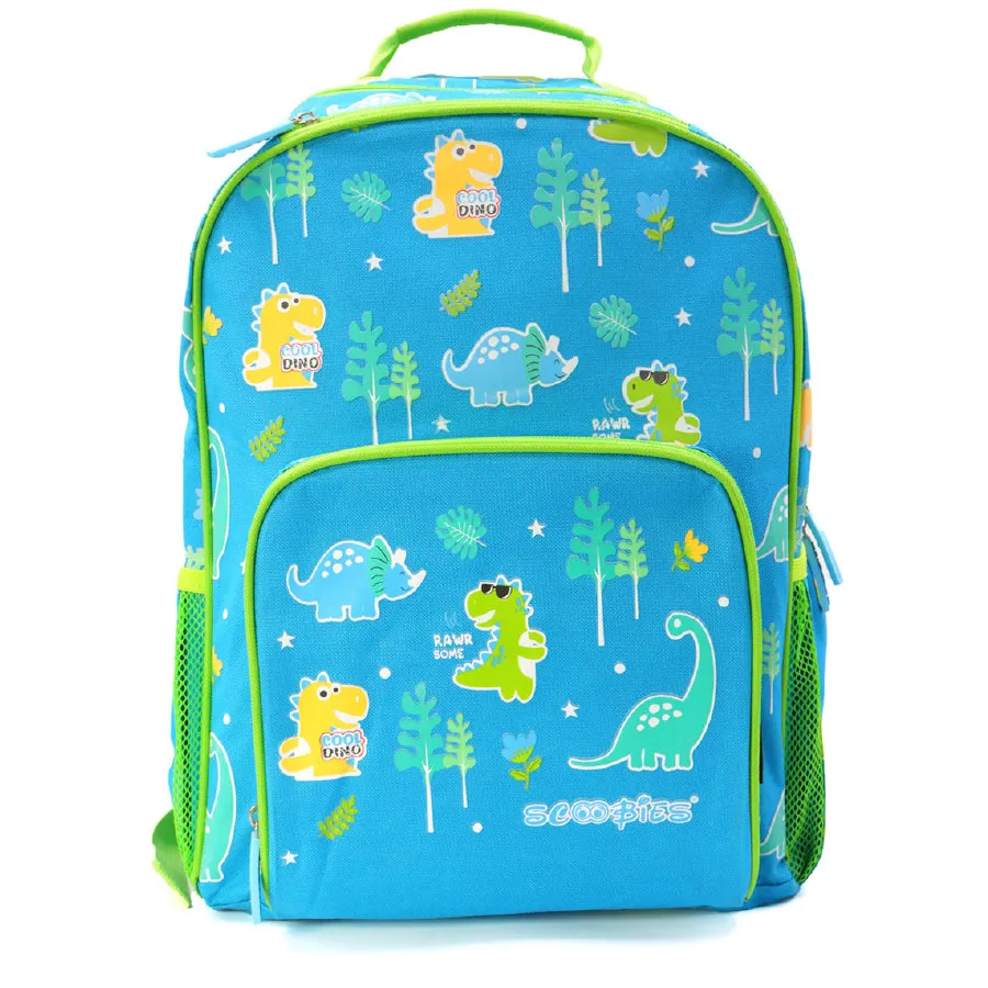 Scoobies Dino Glow-in-the-Dark Backpack 16”  Vibrant Dinosaur Print & Spacious Design!