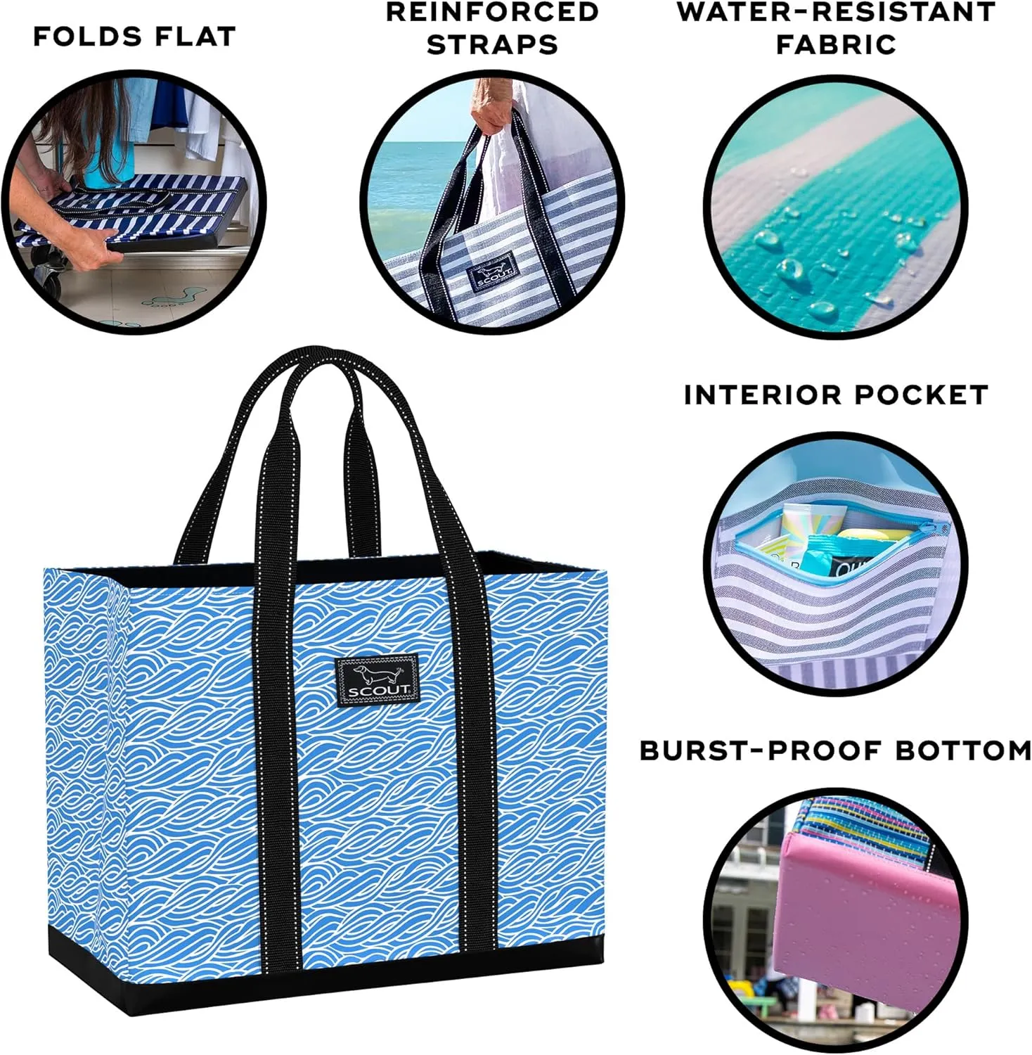 SCOUT Large Open top beach & Pool bag, waterproof, sandproof