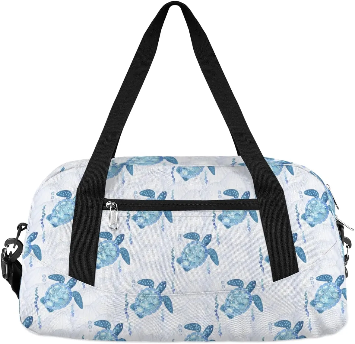 Sea Turtle Kids Overnight Duffel Bags for Boys Girls Mermaid Scales Sport Gym Bag Duffel Bag for Travel Weekender Practice Gymnastics Ballet School Gym Sleepover Bag
