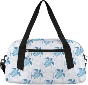 Sea Turtle Kids Overnight Duffel Bags for Boys Girls Mermaid Scales Sport Gym Bag Duffel Bag for Travel Weekender Practice Gymnastics Ballet School Gym Sleepover Bag