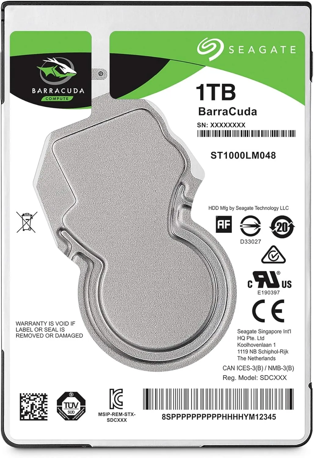 Seagate BarraCuda 1TB Internal Hard Drive HDD – 2.5 Inch SATA 6 Gb/s 5400 RPM 128MB Cache for PC Laptop – Frustration Free Packaging (ST1000LM048)