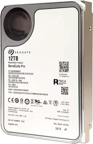 Seagate BarraCuda Pro 12TB Internal Hard Drive Performance HDD – 3.5 Inch SATA 6 Gb/s 7200 RPM 256MB Cache for Computer Desktop PC Laptop, Data Recovery – Frustration Free Packaging (ST12000DM0007)