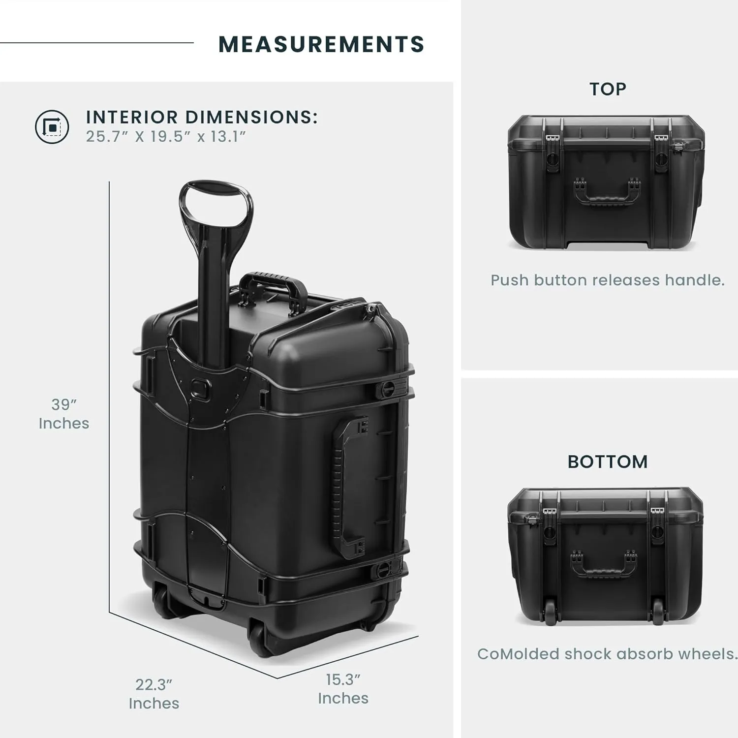 Seahorse 1220 Heavy Duty Hard Protective Equipment Crate - TSA Approved/Mil Spec / IP67 Waterproof/USA Made for Telescopes, Drones, Monitors, PC’s, Gimbal, Diving Equipment