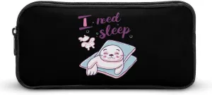 Seal I Need Sleep Pencil Case Durable Pencil Bag Large Capacity Storage Pen Pouch