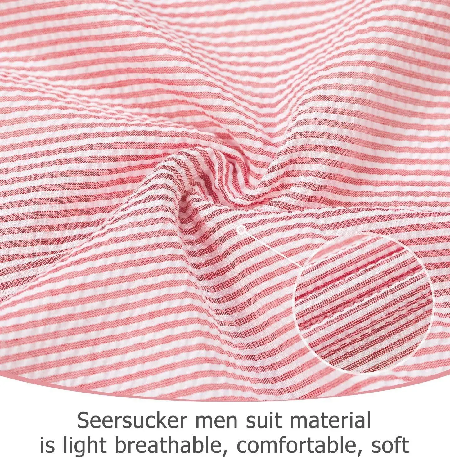 Seersucker Slim Suits for Men Formal Casul Summer Beach Wedding Grooms 2 Piece Blazer Pants Party Striped Suit Sets