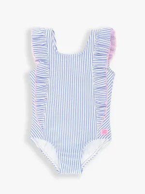 Seersucker Waterfall One Piece Swimsuit