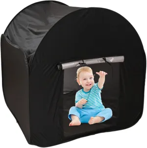 Sensory Tent Full Blackout 47x47x47in Square Kids Tent with Door & Window Curtain Foldable Quick Release Calm Corner for Relaxing, Play Indoor Outdoor.