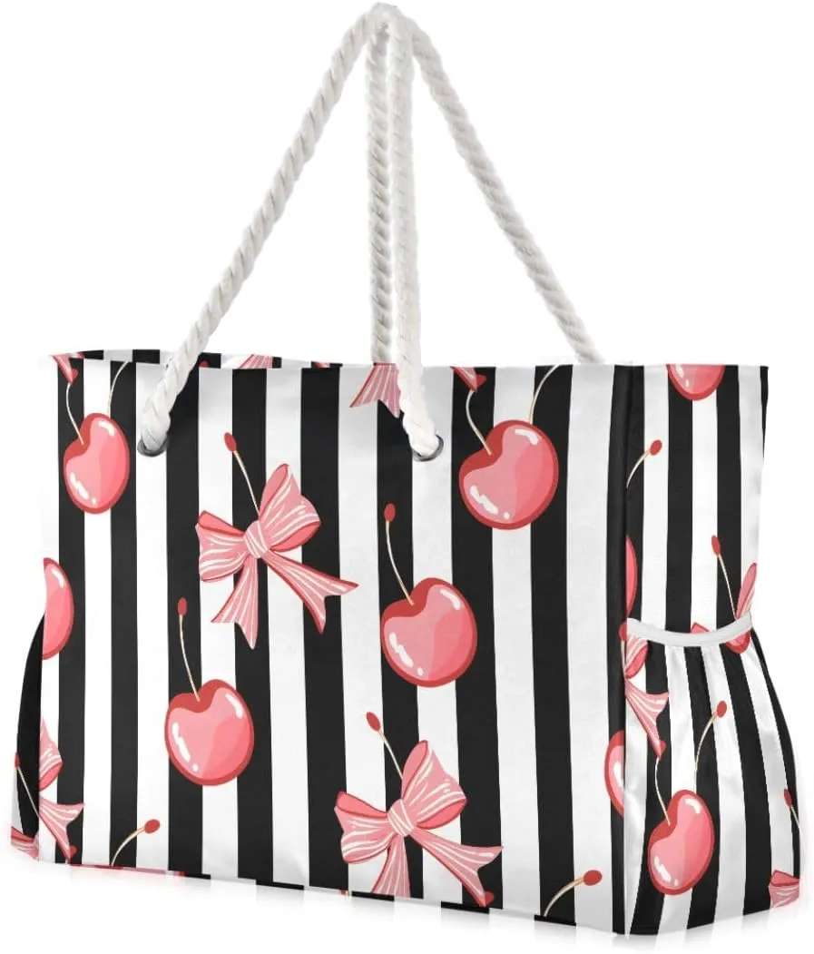 senya Large Beach Bags Totes Swim Canvas Tote Shoulder Bag Water Resistant Bags for Gym Travel Daily