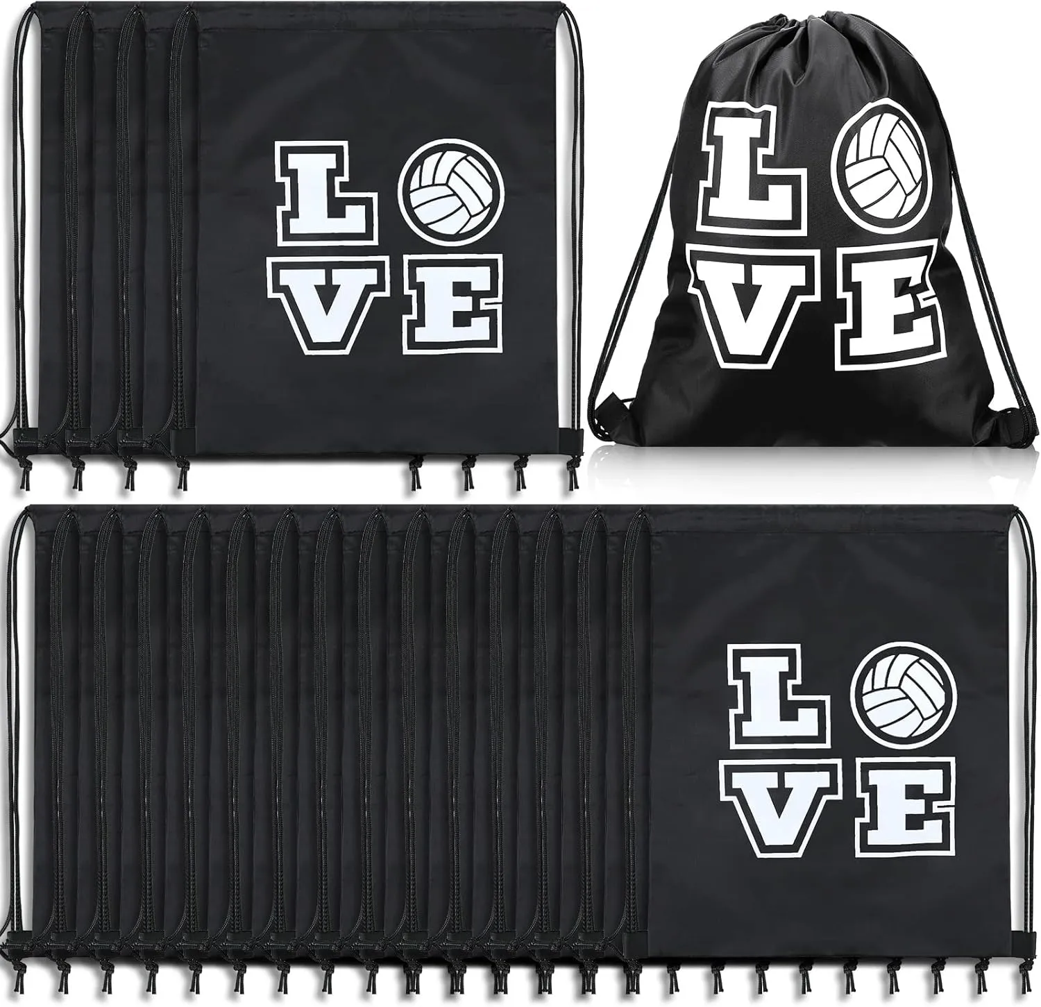 Shappy 20-Piece Drawstring Bags - Basketball & Volleyball Gifts for Teen Girls, Men & Women (34 x 43 cm)