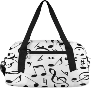 Sheet Music Notation Kids Duffle Bag for Boys Girls Overnight Travel Bag Kids Duffel Bags Ballet Weekender Bag for School Gym Sport Sleepover Carry On Bag